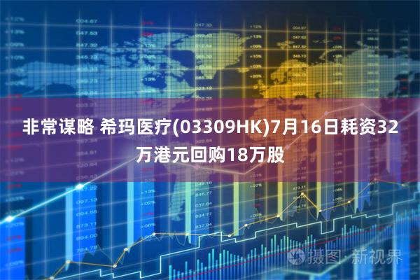 非常谋略 希玛医疗(03309HK)7月16日耗资32万港元回购18万股